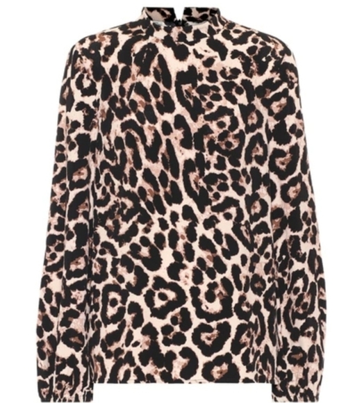 NWT BAUM UND PFERDGARTEN Mei Blouson Sleeve Leopard Print Top Size 40 FR/10 US - Picture 8 of 17
